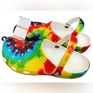 NWT Crocs Unisex-Adult Classic Tie Dye Clogs